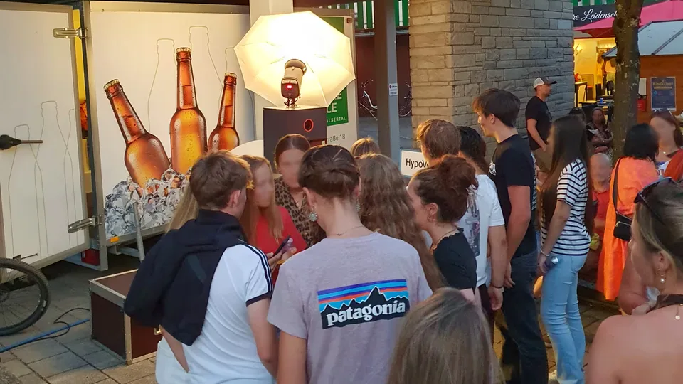 Andrang an der Fotobox beim Stadtfest Sonthofen - Eventfotografie Allgäu